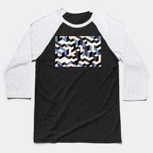 White Blue Pattern Baseball T-Shirt